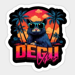 Retro Wave Degu Miami Sticker